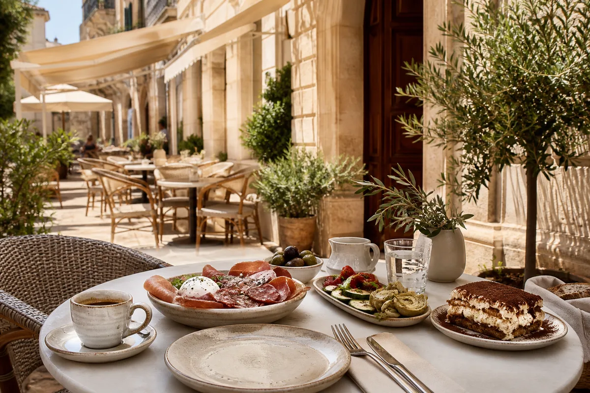 La cuisine italienne de café : antipasti et dolci